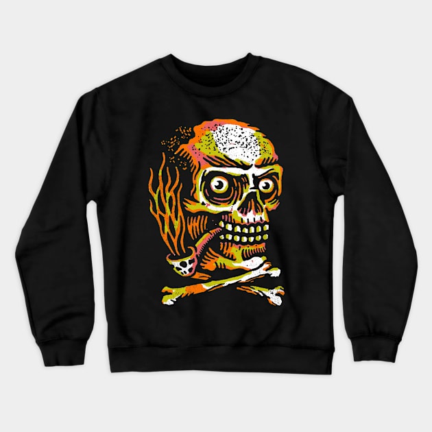 SMOKING SKULL Crewneck Sweatshirt by THE HORROR SHOP